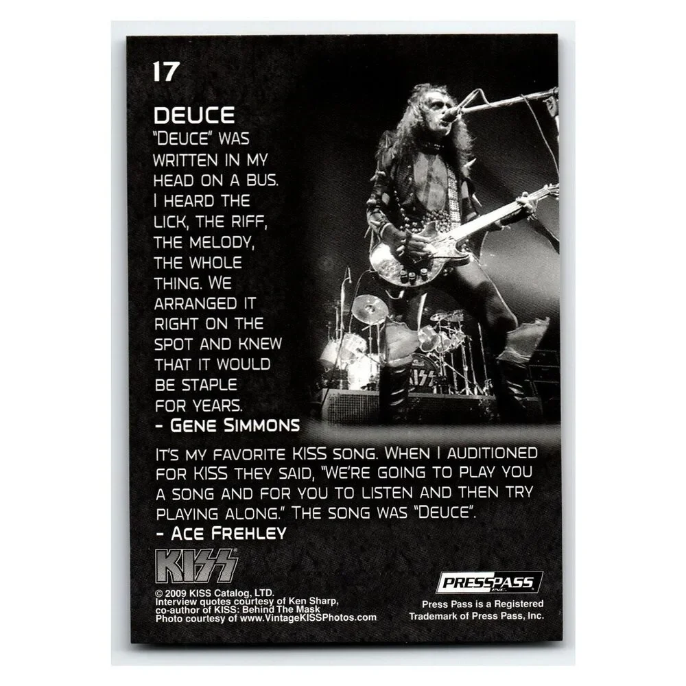 KISS Deuce 2009 First KISS Press Pass #17 Music Band Card
